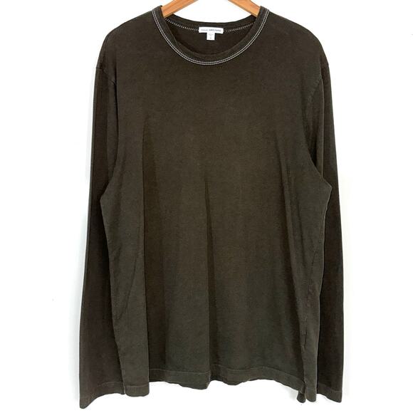 James Perse Other - SOLD 💕Standard James Perse Men’s Green Combed Cotton Long Sleeve Crew Neck Shirt